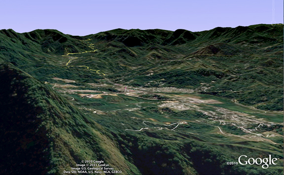 Town of Jayuya surrounded by mountains