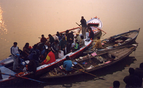 Early boat ride on the sacred River Ganges